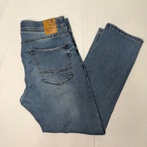 Nat Nast Luxury Originals Jeans Mens 34x30 Light Wash Blue Stretch Denim Pants